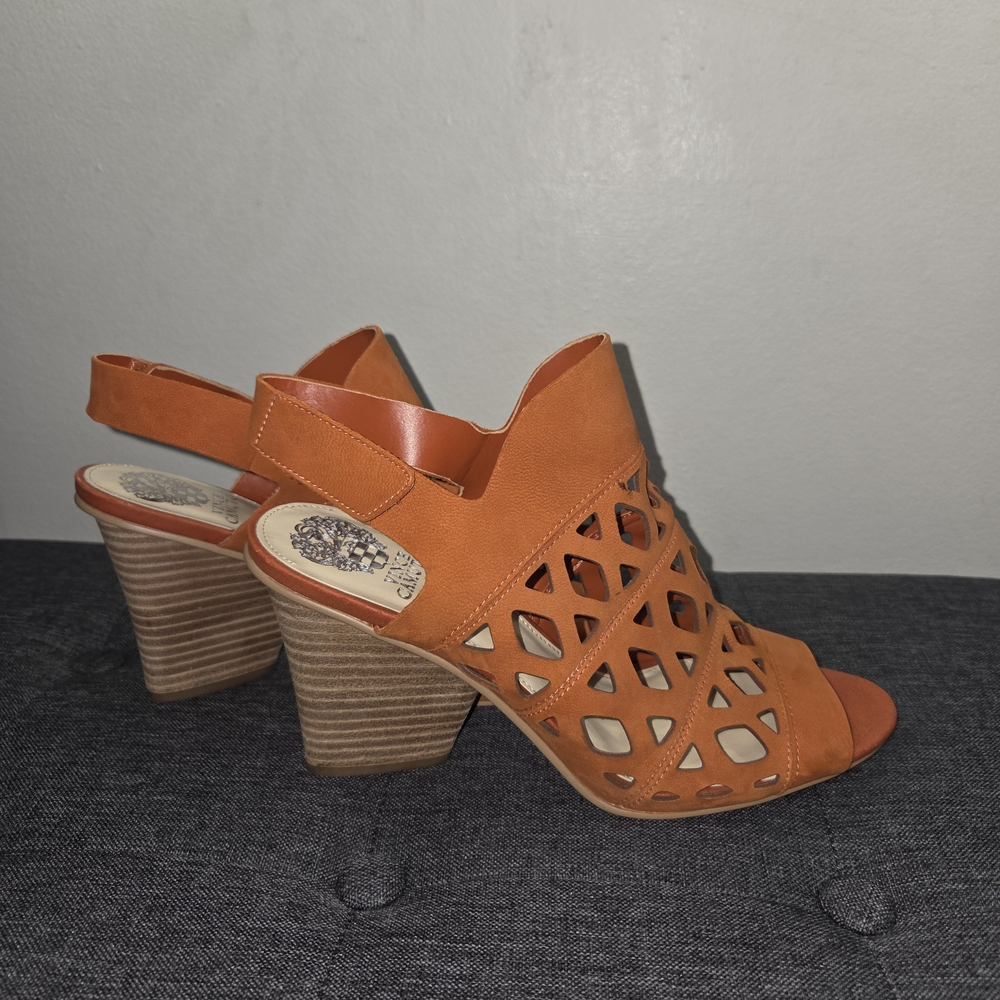 Two by Vince Camuto Orange Cutout Heeled Sandals